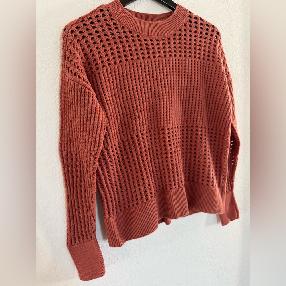 Haven Well Within Pointelle Boxy Knit Sweater Organic Cotton Size Medium - Picture 5 of 11